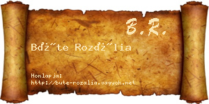 Büte Rozália névjegykártya