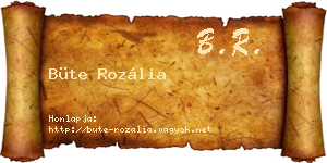Büte Rozália névjegykártya